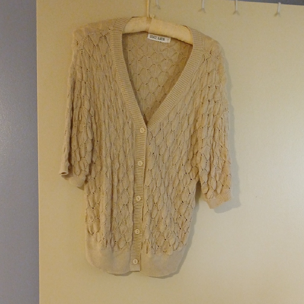 Grace Karin Women's Tan Cardigan Sweater